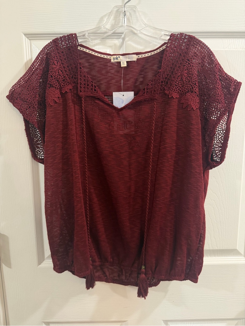Jolt Burgundy Lace Crochet Top Size XL